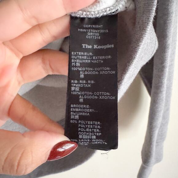 The Kooples Sport Grey + Grey Camo Skull Sweatshirt Small Raised Textured - Picture 5 of 10